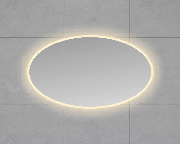 Oliva spiegel ovaal met LED, dimbaar en spiegelverwarming 120 x 70 cm