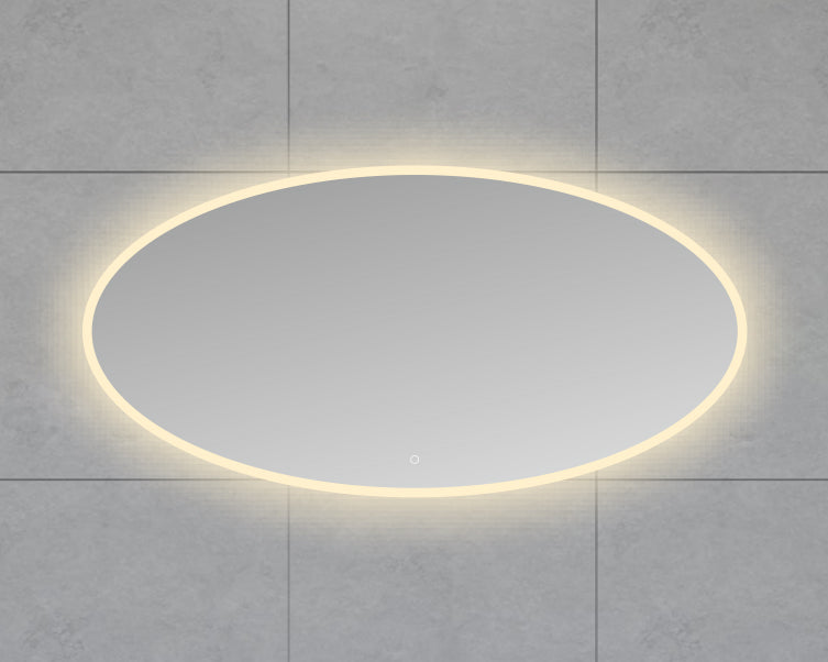 Oliva spiegel ovaal met LED, dimbaar en spiegelverwarming 140 x 70 cm