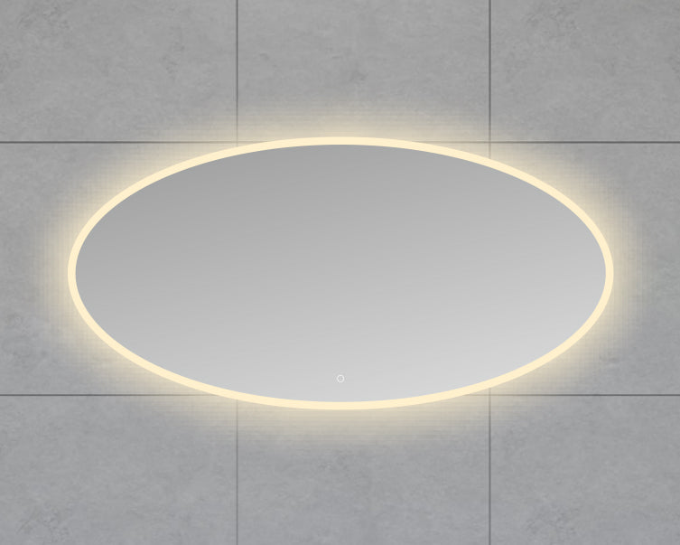 Oliva spiegel ovaal met LED, dimbaar en spiegelverwarming 160 x 70 cm