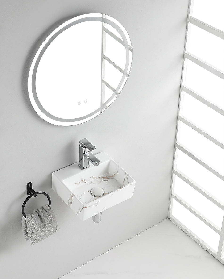 Leto fontein - 33,5 x 29 x 11,5 cm - Keramiek carrara
