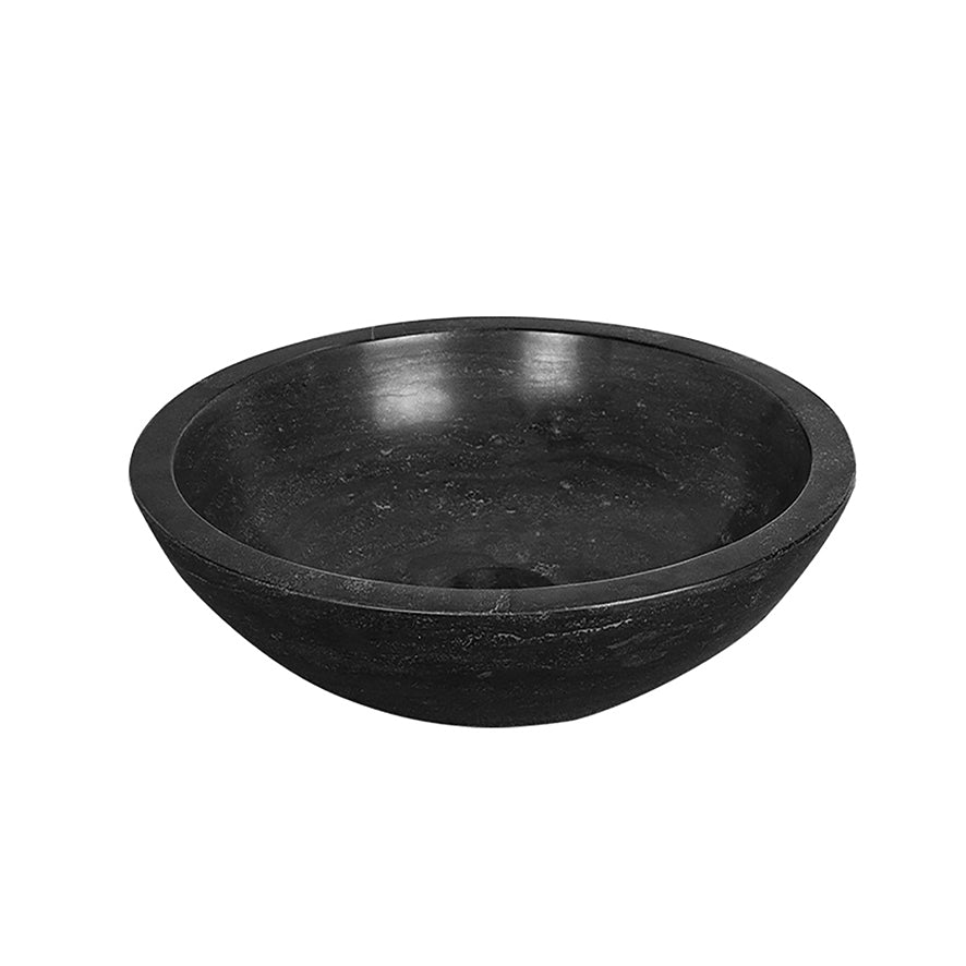 Raw waskom rond 40x12 cm - hardsteen - gezoet