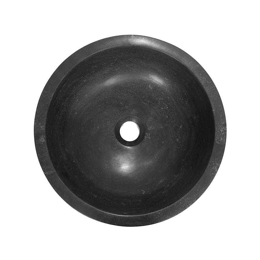 Raw waskom rond 40x12 cm - hardsteen - gezoet