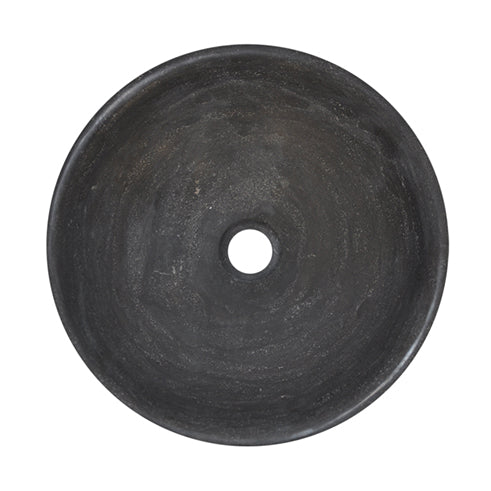 Raw waskom rond 40x14 cm - hardsteen - gezoet