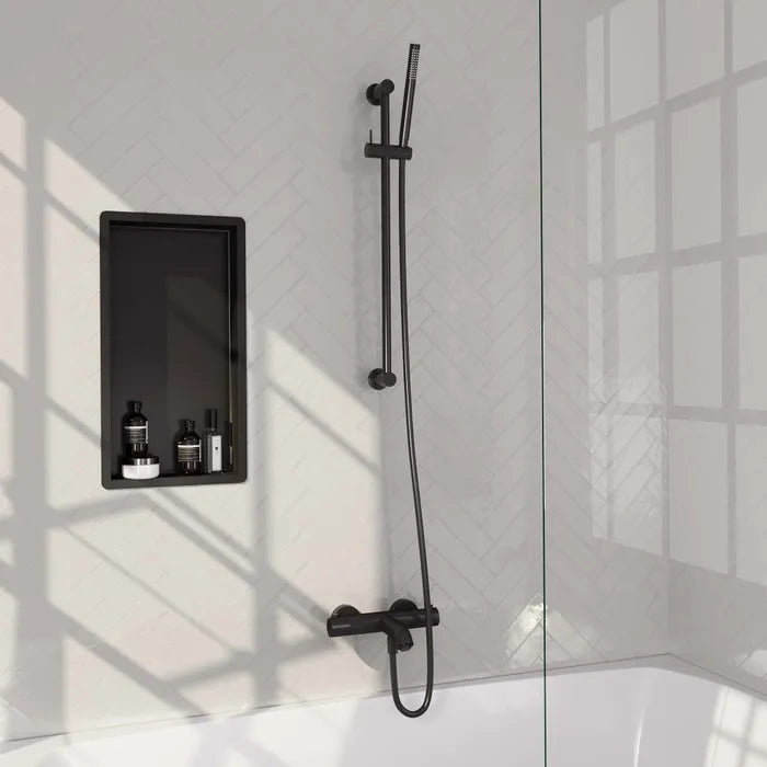 Brauer carving thermostatische opbouw badkraan - glijstang - verkrijgbaar in 6 kleuren