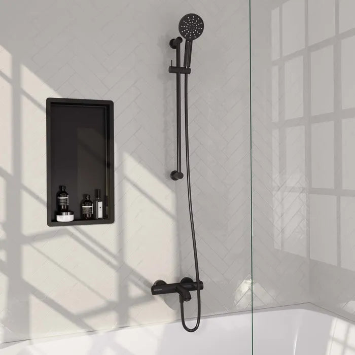 Brauer carving thermostatische opbouw badkraan - glijstang - verkrijgbaar in 6 kleuren