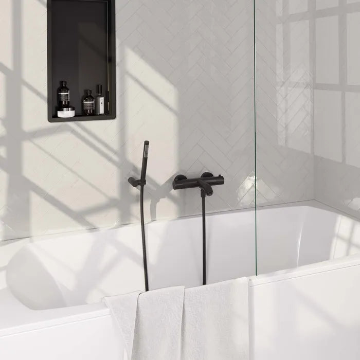Brauer carving thermostatische opbouw badkraan - wandhouder - verkrijgbaar in 6 kleuren