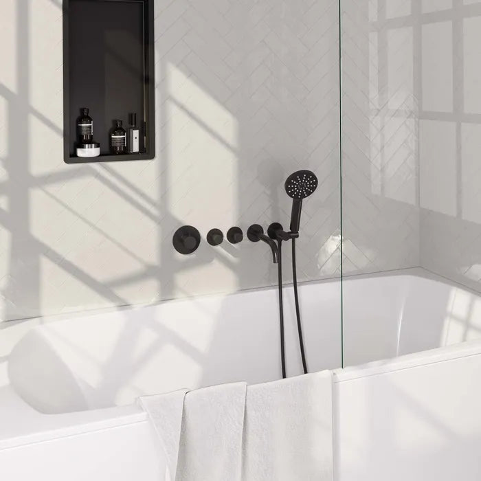 Brauer carving thermostatische inbouw badkraan met uitloop - verkrijgbaar in 6 kleuren
