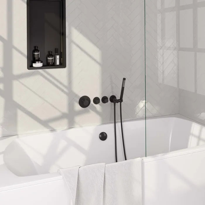 Brauer carving thermostatische inbouw badkraan met badvulcombinatie - verkrijgbaar in 6 kleuren
