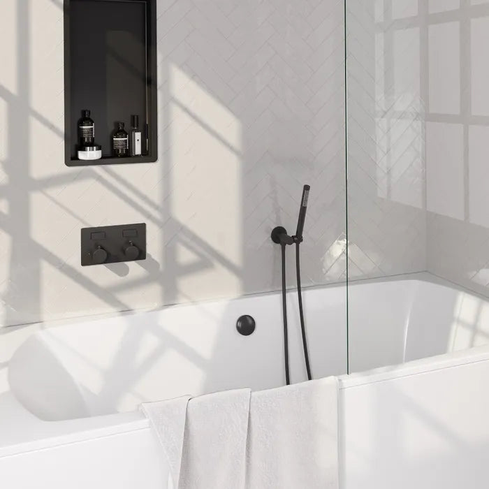 Brauer carving thermostatische inbouw badkraan met badvulcombinatie - 2 knoppen - verkrijgbaar in 6 kleuren