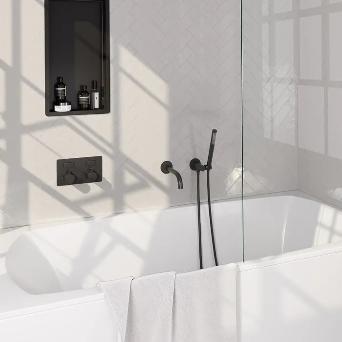 Brauer carving thermostatische inbouw badkraan met uitloop - 2 knoppen - verkrijgbaar in 6 kleuren