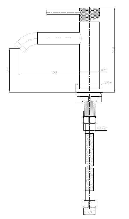 Ribbd fonteinkraan 1/2" chroom
