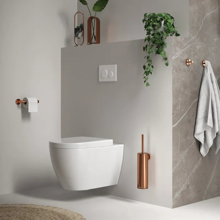 Brauer toilet 3 delig SET geborsteld koper