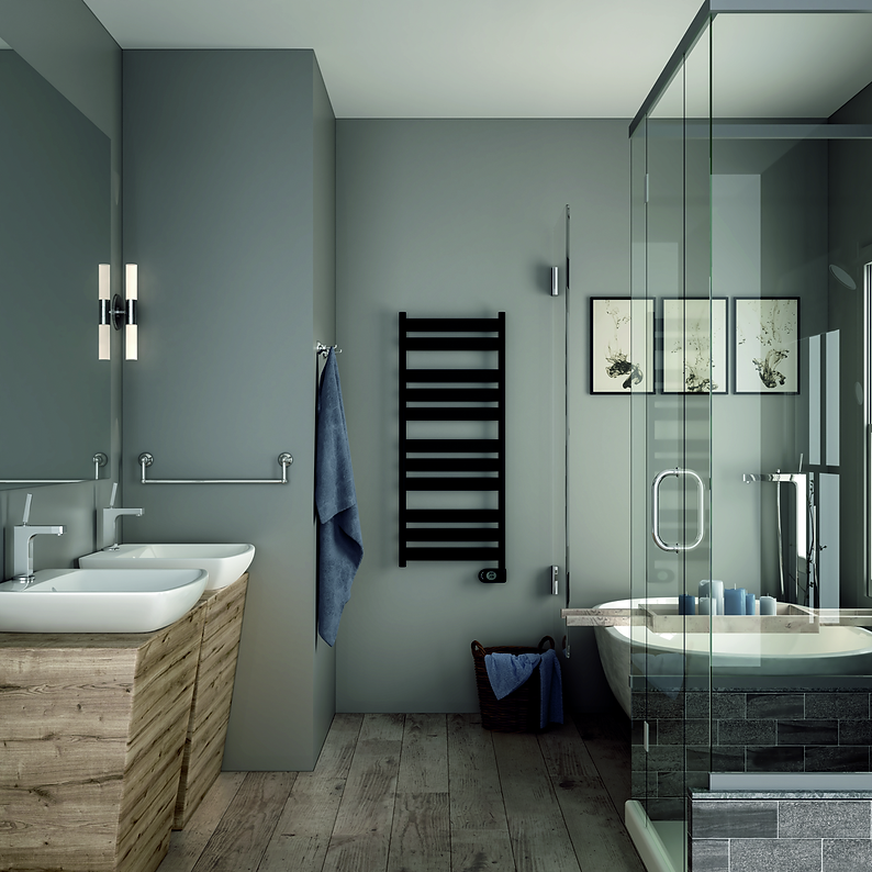 Zehnder Zeta elektrische designradiator zwart
