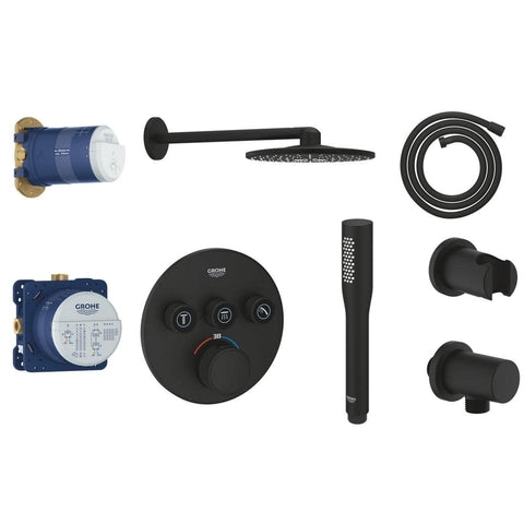 Grohe Grohtherm Smartcontrol inbouw regendouche zwart mat - SET