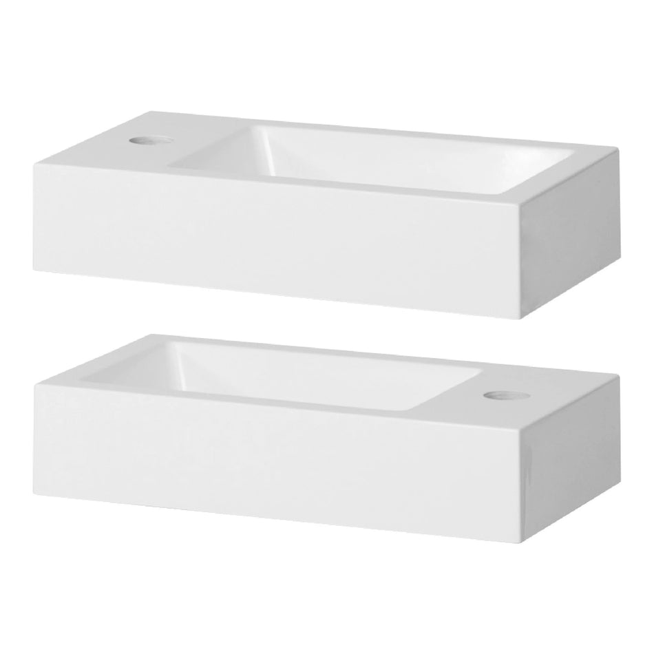 Brauer - Solar thick opbouw met kraangat - Mineraalmarmer - Glanzend wit