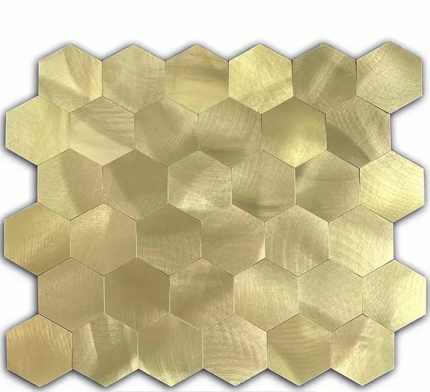Zelfklevende mozaïek geborsteld goud