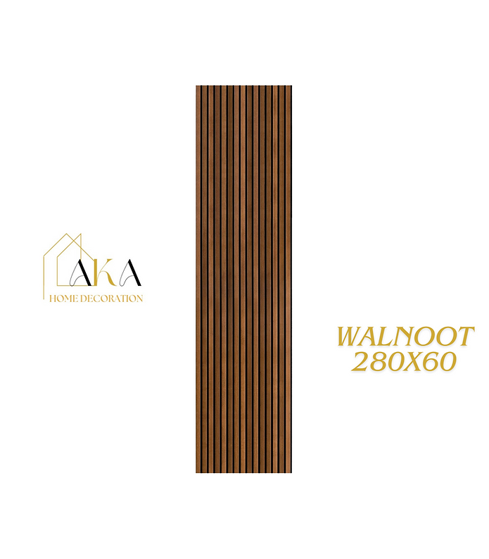 3 zijdig - WALNOOT akoestische wandpaneel - 280×60