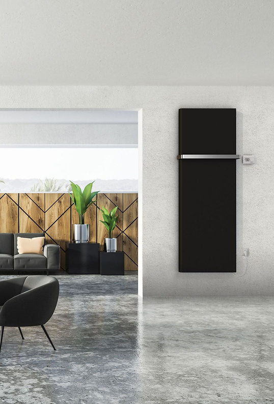 Plieger Prato-E elektrische designradiator wit structuur