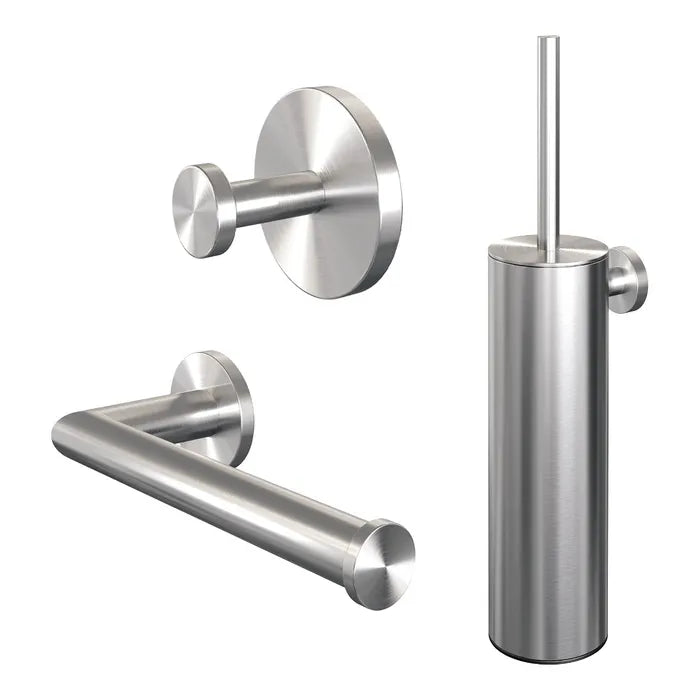 Brauer toilet 3 delig SET geborsteld RVS