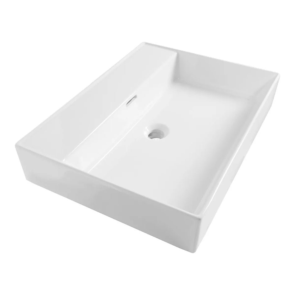 BRAUER Lunar wastafel 60x46cm - 1 wasbak - 0 of 1 kraangat - keramiek - hoogglans wit of mat zwart
