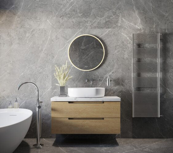 Ronde badkamerspiegel 60x60 cm - Wit frame