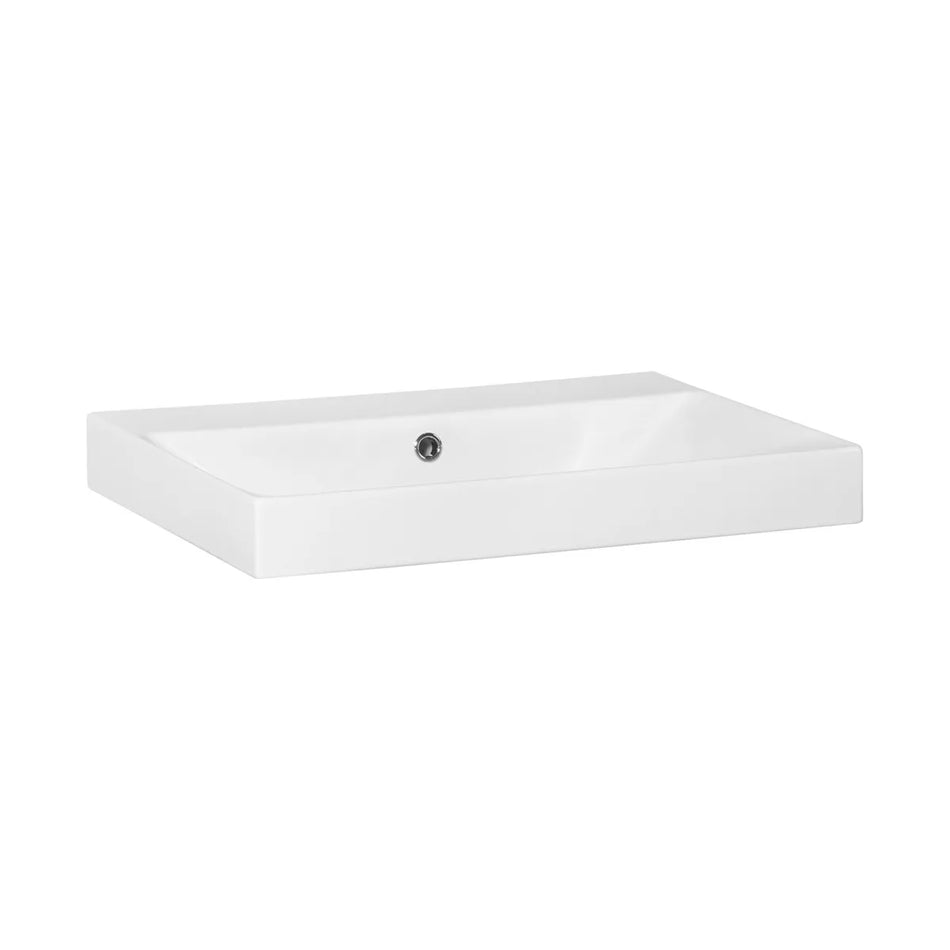 BRAUER Aurora wastafel 60x46cm - 1 wasbak - 0 of 1 kraangat - keramiek - hoogglans wit