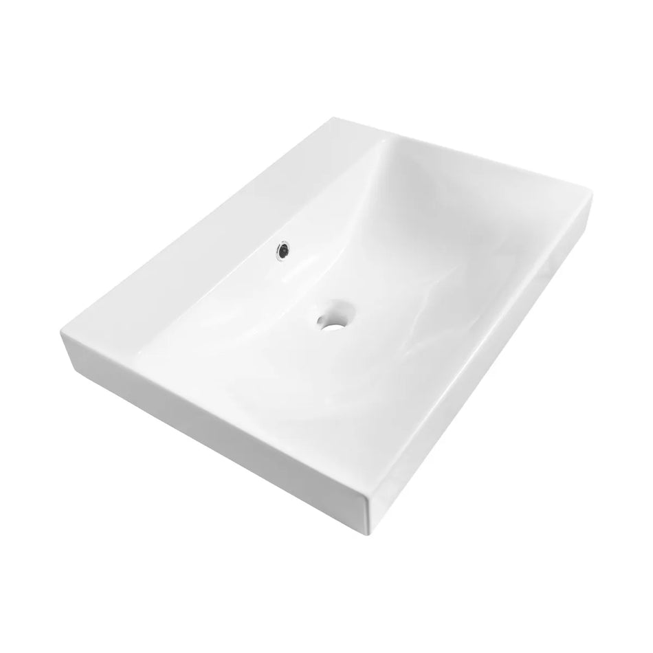 BRAUER Aurora wastafel 60x46cm - 1 wasbak - 0 of 1 kraangat - keramiek - hoogglans wit