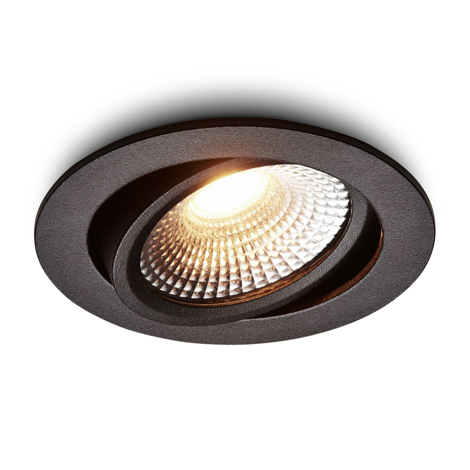 LED-inbouwspot Vivaro - Zwart - 5W dimbaar beton plafond