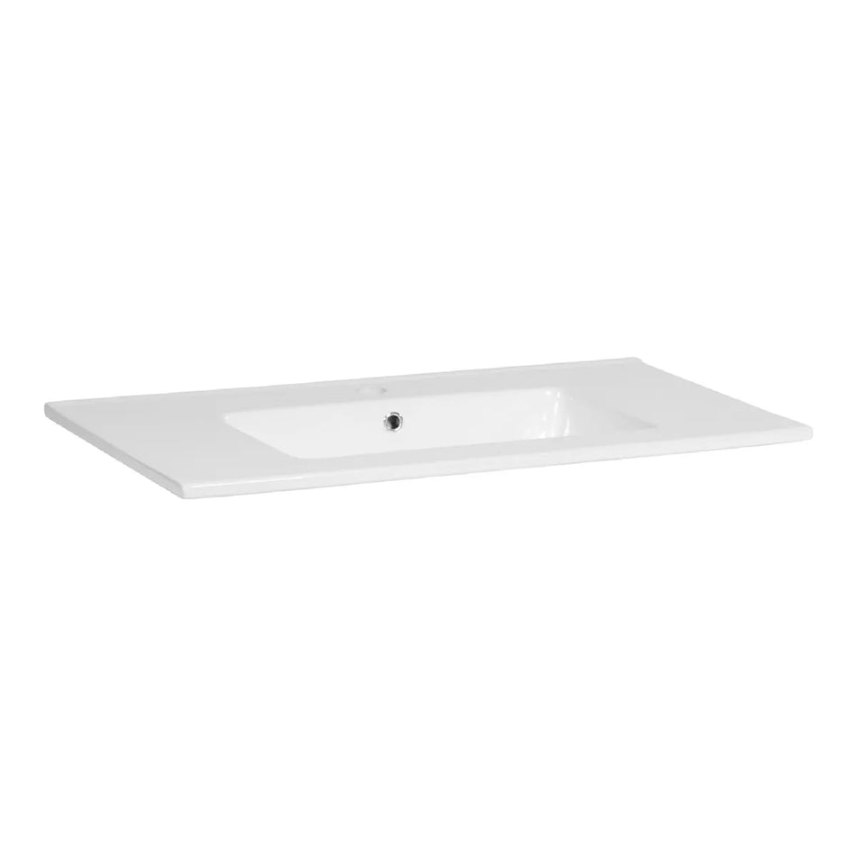 BRAUER Starfall wastafel 80x46cm - 1 wasbak - 1 kraangat - keramiek - hoogglans wit