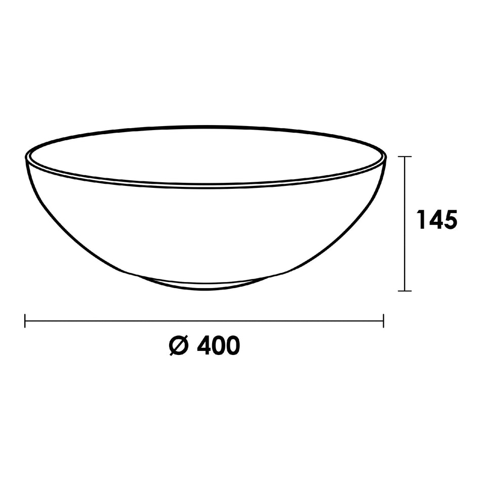 BRAUER Bowl waskom - 40x40cm - rond - keramiek - Pastel blauw mat