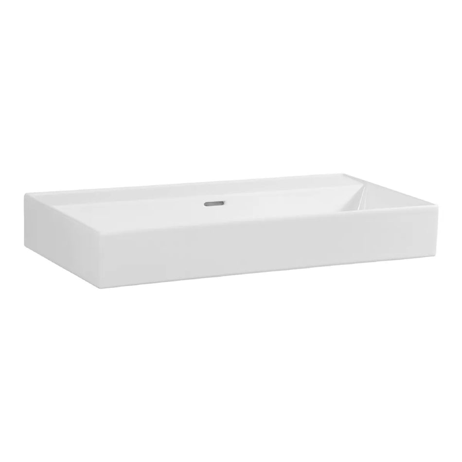BRAUER Lunar wastafel 80x46cm - 1 wasbak - 0 of 1 kraangat - keramiek - hoogglans wit of mat zwart