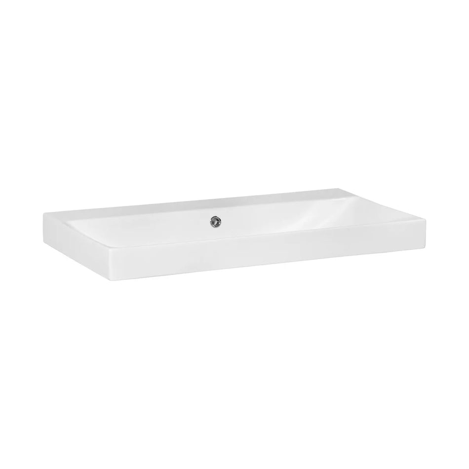 BRAUER Aurora wastafel 80x46cm - 1 wasbak - 0 of 1 kraangat - keramiek - hoogglans wit