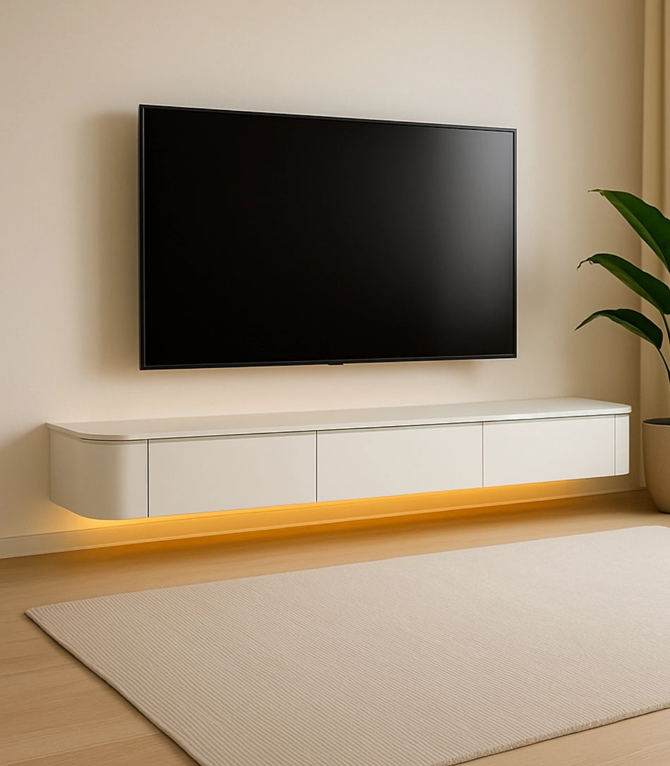 Moderne Japandi Witte Wand TV Meubel