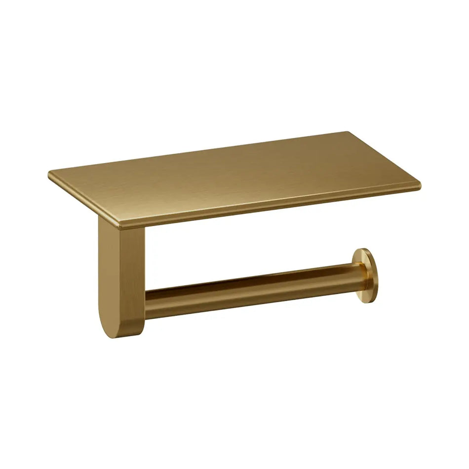 Brauer Gold Edition toiletrolhouder met planchet goud geborsteld PVD