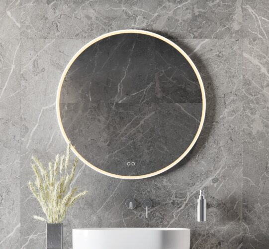 Ronde badkamerspiegel 80x80 cm - Met witte frame
