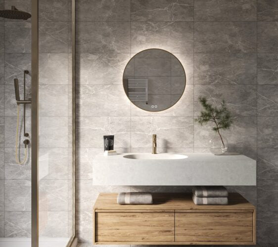 Ronde badkamerspiegel 60x60 cm - Met volle messing frame