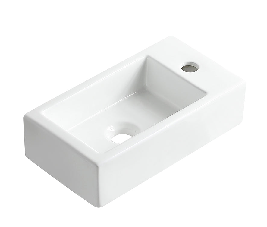 Rhea M fontein rechts - 40 x 22 x 11 cm - Keramiek - Glans wit