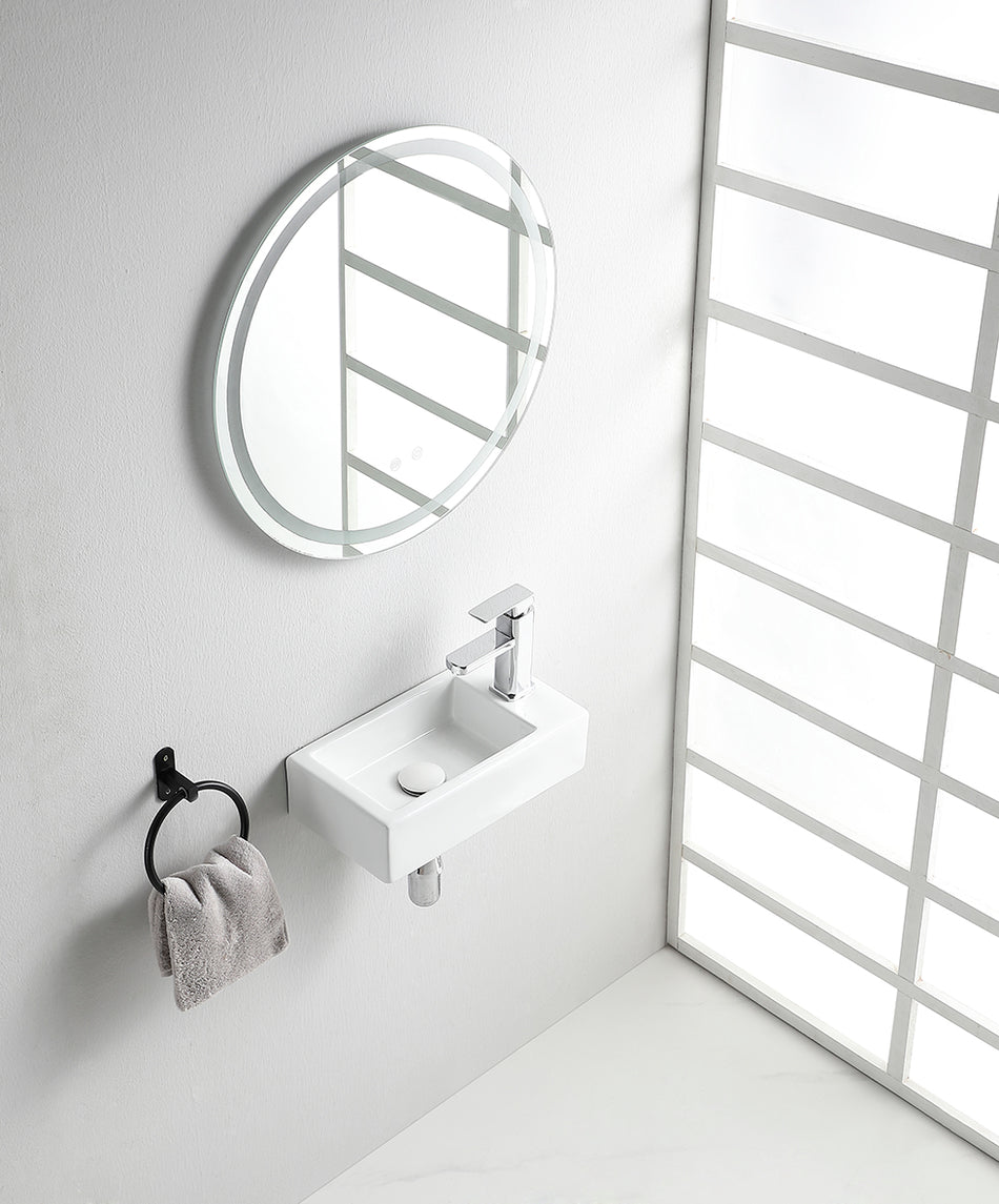 Rhea M fontein rechts - 40 x 22 x 11 cm - Keramiek - Glans wit