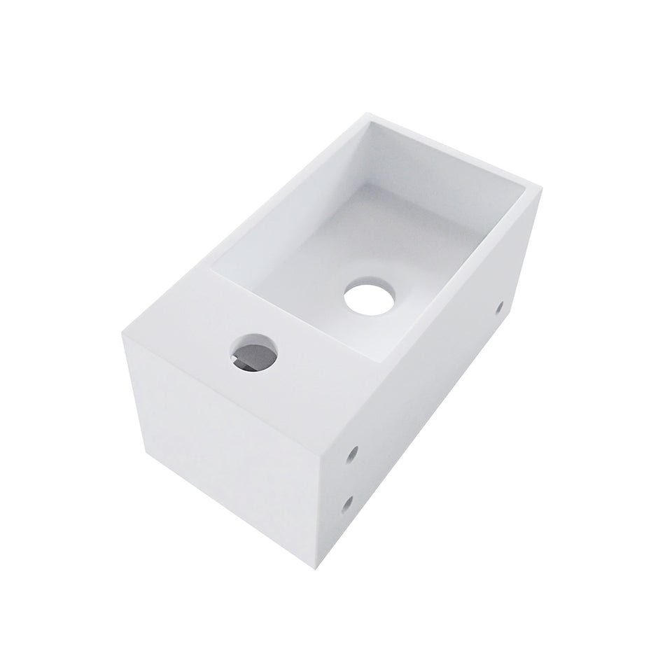 Julia fontein rechts - 35 x 20 x 16 cm - Solid surface mat wit