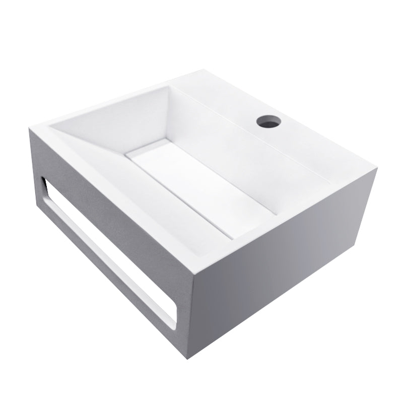 Julia fontein - 30 x 28 x 12,5 cm - Solid surface - Mat wit