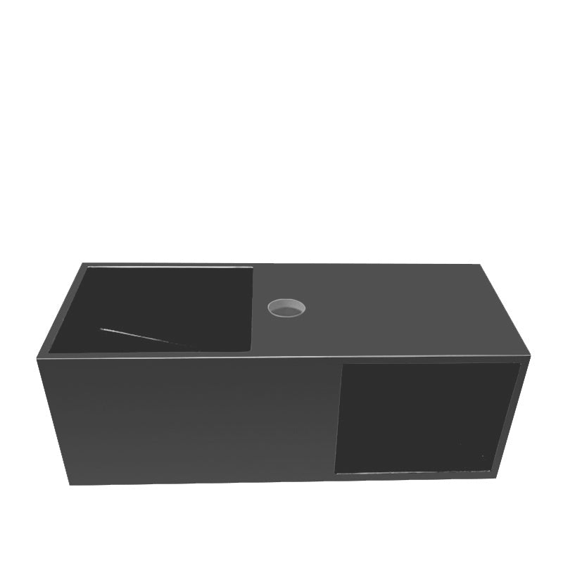 Julia fontein met nis - 54 x 20 x 20 cm - Solid surface - Mat zwart