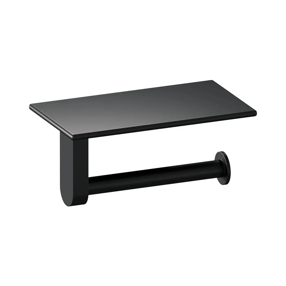 Brauer Black Edition toiletrolhouder met planchet mat zwart