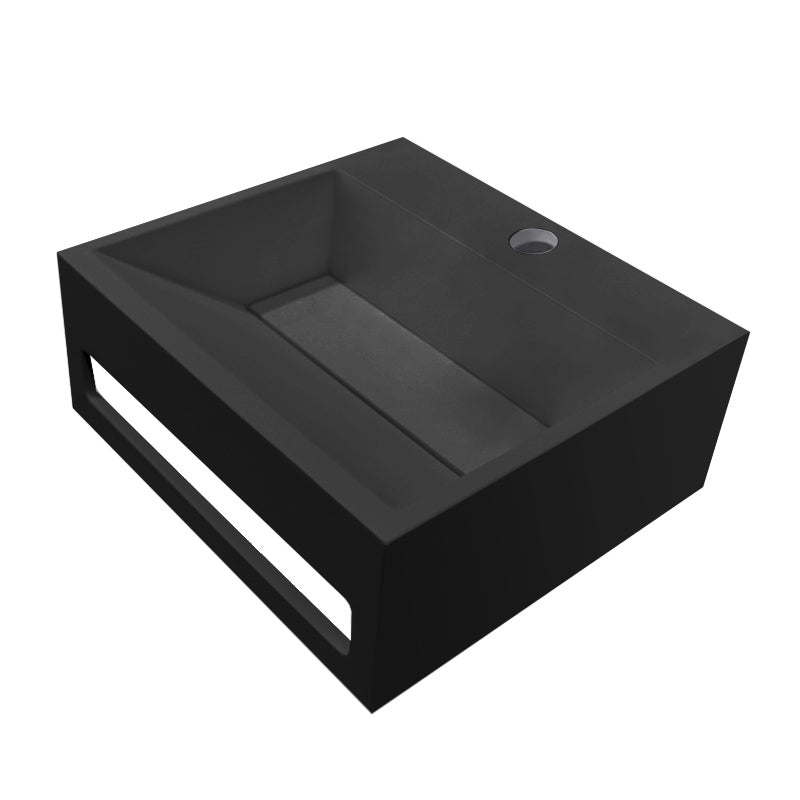 Julia fontein - 30 x 28 x 12,5 cm - Solid surface - Mat zwart