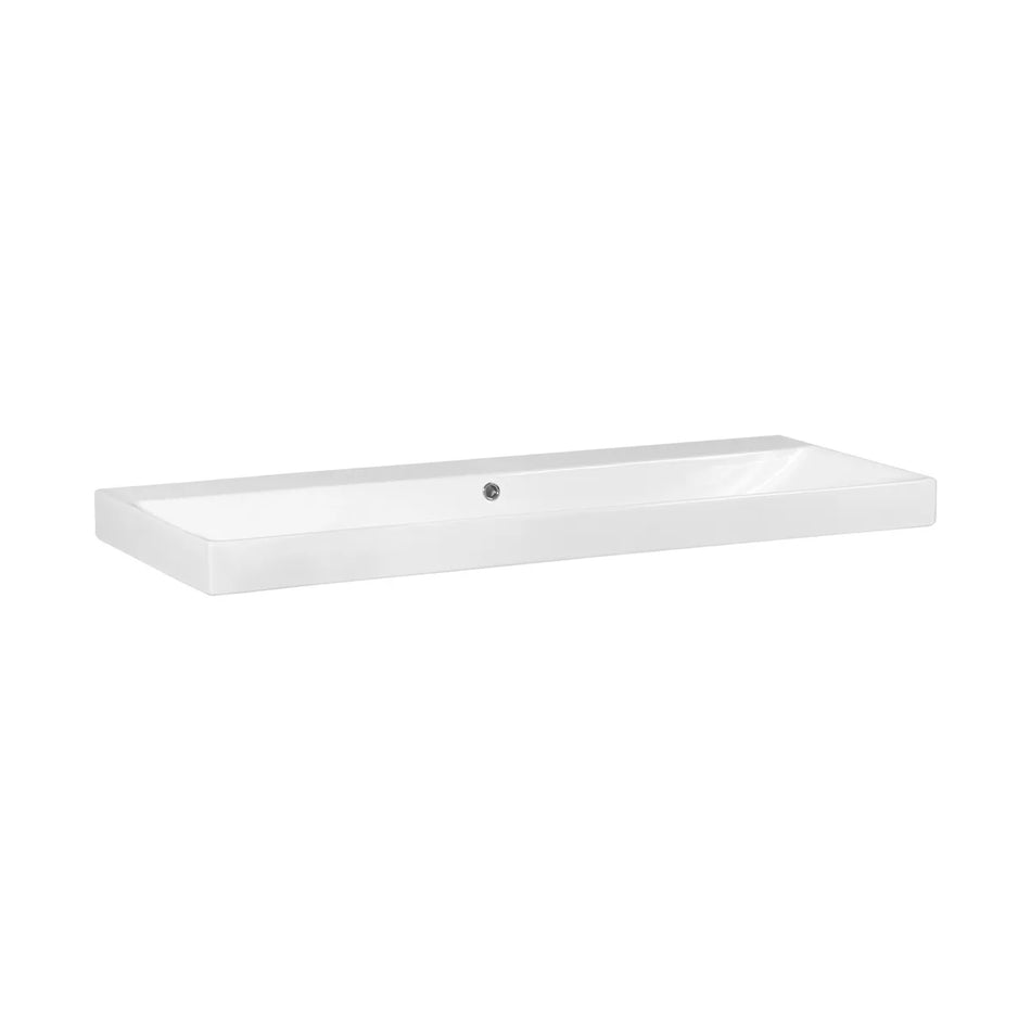 BRAUER Aurora wastafel 120x46cm - 1 wasbak - 0 t/m 2 kraangat - keramiek - hoogglans wit
