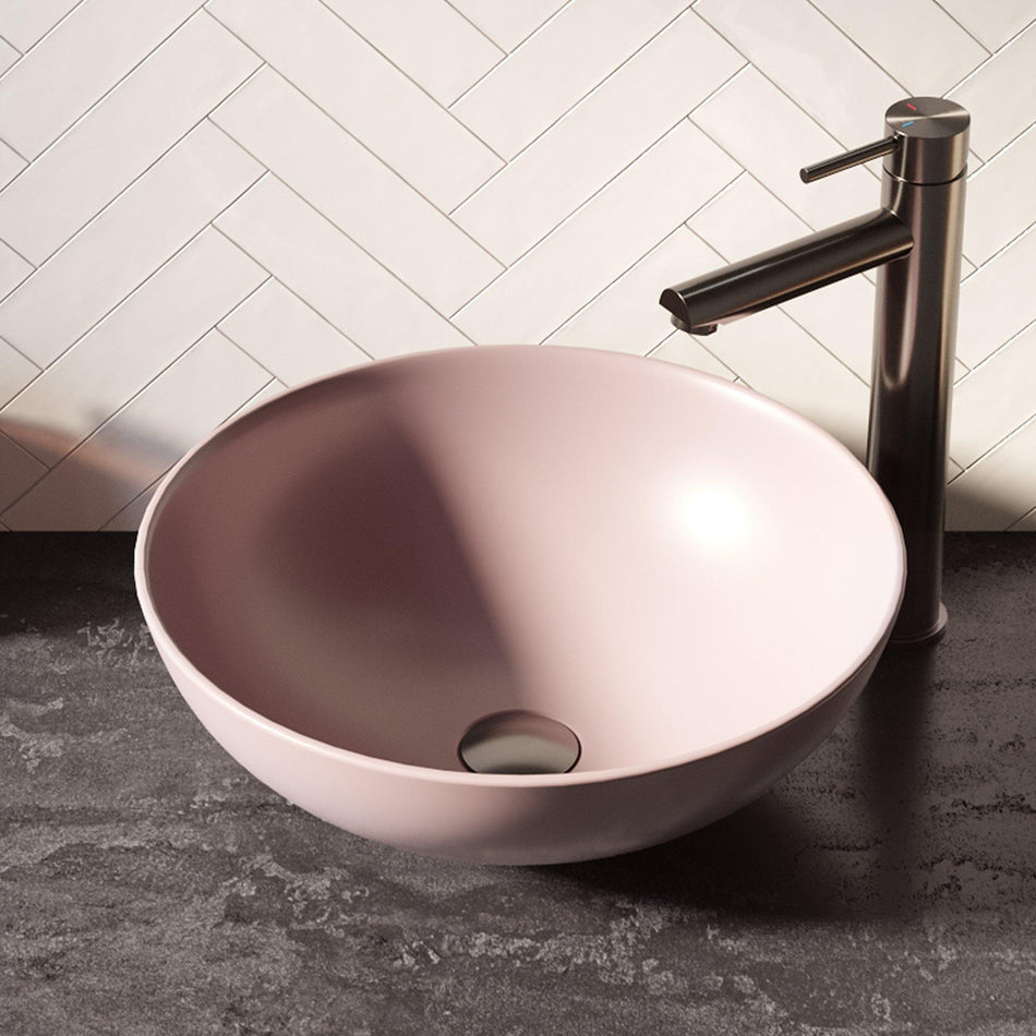 BRAUER Bowl waskom - 40x40cm - rond - keramiek - Pastel roze mat