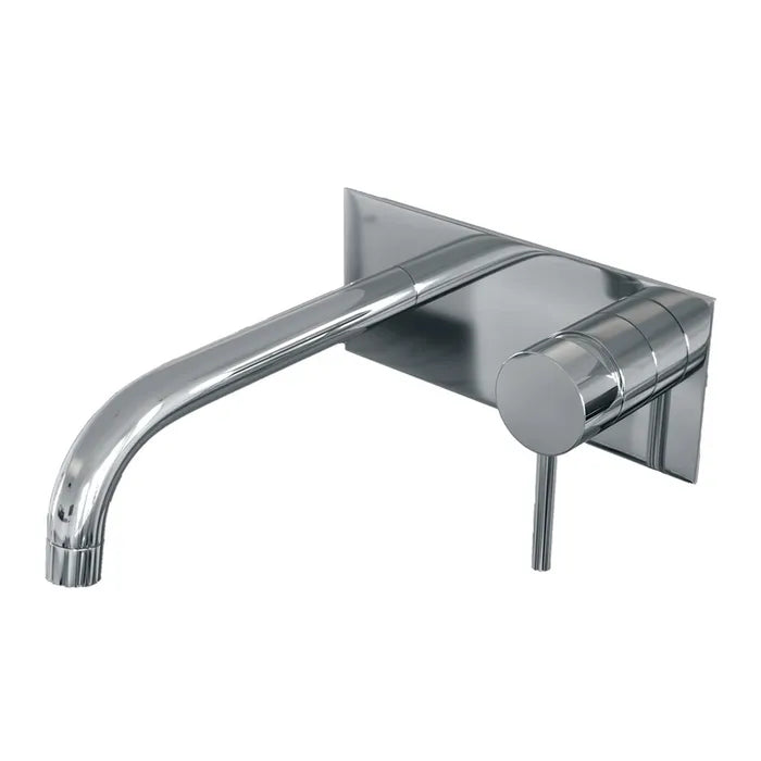 Brauer - Wastafelkraan inbouw met gebogen uitloop - Met afdekplaat - Verkrijgbaar in verschillende kleuren - Edition, carving of stripe
