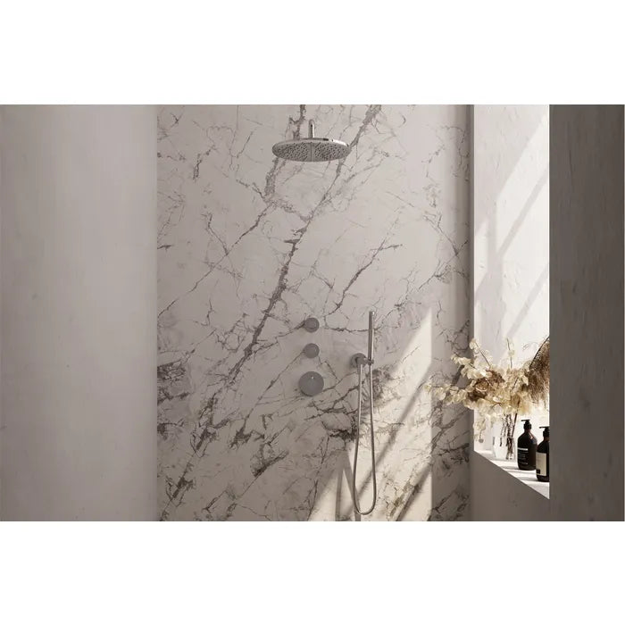 Brauer thermostatische inbouw regendouche met stopkranen - edition, carving of stripe - verschillende kleuren - met gebogen muurarm