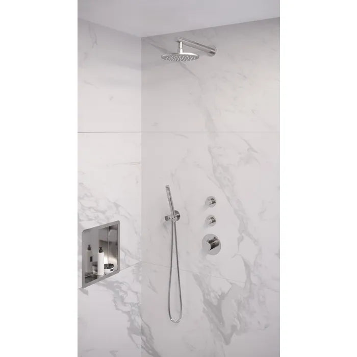 Brauer thermostatische inbouw regendouche met stopkranen - edition, carving of stripe - verschillende kleuren - met rechte muurarm