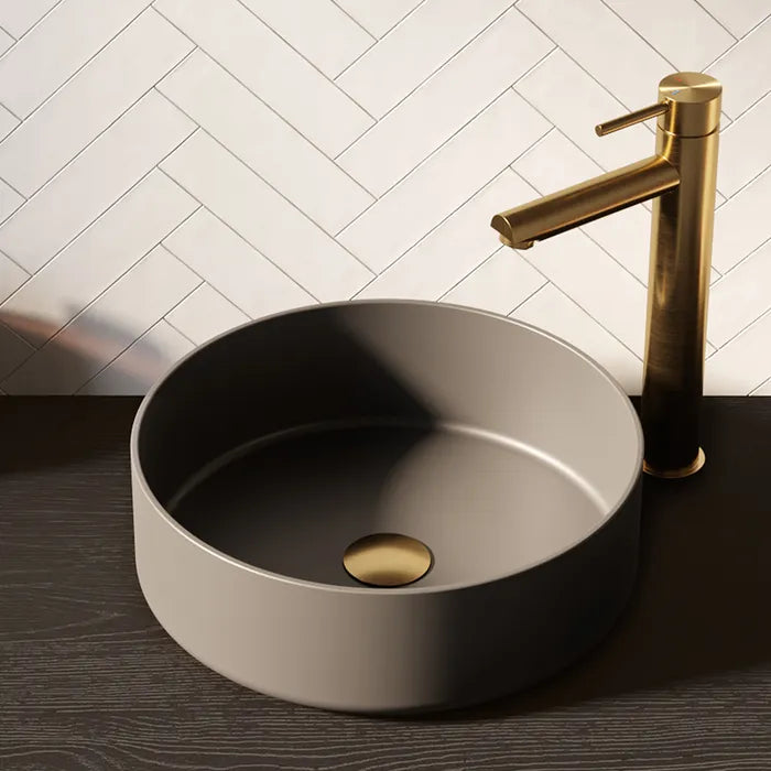 BRAUER Circle waskom - 36x36cm - rond - keramiek - Mat grijs