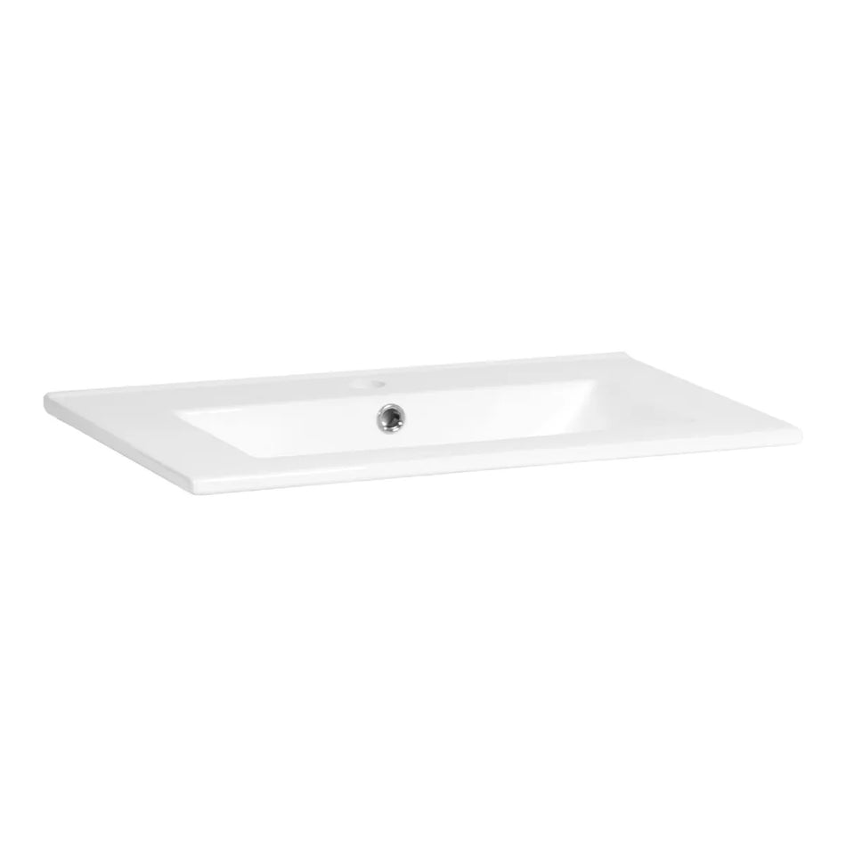 BRAUER Frost wastafel 60x46cm - 1 wasbak - 1 kraangat - keramiek - hoogglans wit